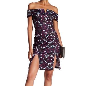 Alexia Admor Floral Off The Shoulder Midi Dress